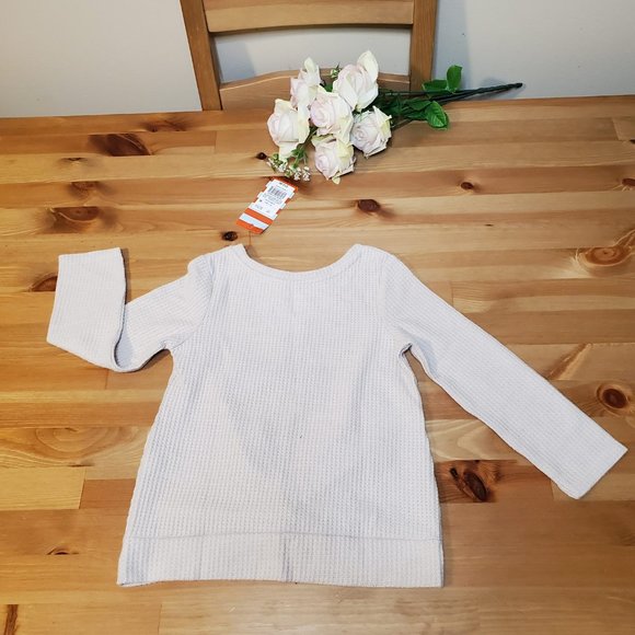 Cat & Jack Toddler Girl Cozy Waffle-Knit Twist Long Sleeve Top - Picture 3 of 3